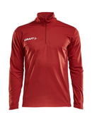 Craft Progress Halfzip LS tee men Bright red - Suomen Brodeeraus