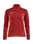 Craft Progress Halfzip LS tee women Bright red - Suomen Brodeeraus