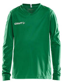Craft Squad Jersey solid LS JR Team green - Suomen Brodeeraus
