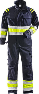 Palosuojattu Flamestat High vis umpisuoja LK 1 8174 ATHS Neonkeltainen/Tummansininen - Suomen Brodeeraus