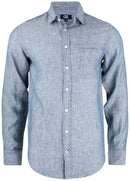 CB Summerland Linen Shirt Denim Blue - Suomen Brodeeraus
