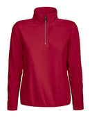 DAD MELTON LADY HALF ZIP MICROFLEECE Red - Suomen Brodeeraus