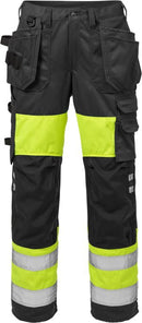 High vis housut naiset 2129 PLU Hi-Vis Yellow/Black - Suomen Brodeeraus