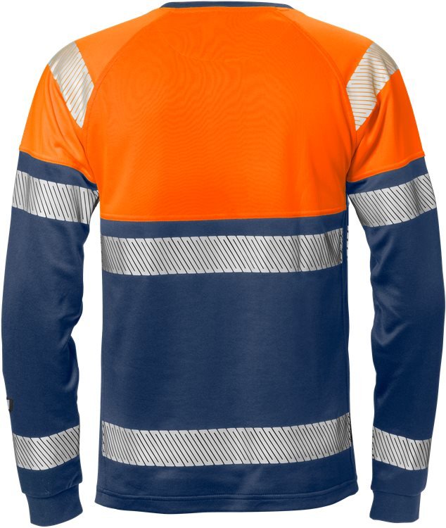 High vis pitkähihainen t-paita lk 2 7519 THV Hi-Vis Orange/Navy - Suomen Brodeeraus