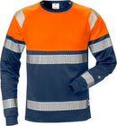 High vis pitkähihainen t-paita lk 2 7519 THV Hi-Vis Orange/Navy - Suomen Brodeeraus