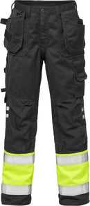 High vis rakentajan housut LK.1, 2029 PLU Hi-Vis Yellow/Black - Suomen Brodeeraus
