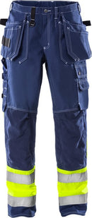 High vis rakentajan housut lk.1, 247 FAS Blue - Suomen Brodeeraus