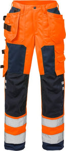 High vis rakentajan housut naiset lk.2, 2125 PLU Hi-Vis Orange/Navy - Suomen Brodeeraus