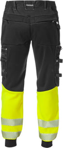 High vis rakentajan kevyet stretch housut lk 1 2519 SSL Hi-Vis Yellow/Black - Suomen Brodeeraus