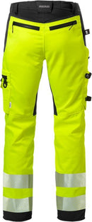 High vis rakentajan stretch housut naisten lk 2 2710 PLU Hi-Vis Yellow/Black - Suomen Brodeeraus