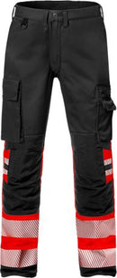High vis Stretch housut lk 1 2705 PLU Hi-Vis Neonpunainen/Musta - Suomen Brodeeraus