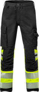 High vis Stretch housut lk 1 2705 PLU Hi-Vis Yellow/Black - Suomen Brodeeraus