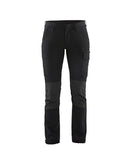 Naisten housut 4-way stretch Musta/Tumman harmaa - Suomen Brodeeraus