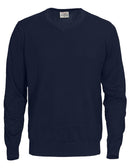 PRINTER Forehand knitted v-neck NAVY - Suomen Brodeeraus