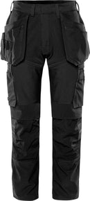 Rakentajan stretch housut 2596 LWS Black - Suomen Brodeeraus
