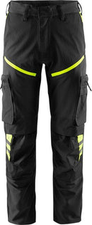 Stretch housut 2653 LWS Black/Hivis Yellow - Suomen Brodeeraus