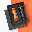 Taskulamppu ja taskuveitsi setti Oranssi - Suomen Brodeeraus