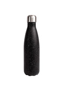 Teräksinen juomapullo 500ml, musta/valkoinen - Suomen Brodeeraus