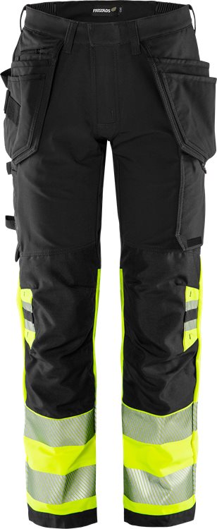 High visibility stretch pants Yellow/Black