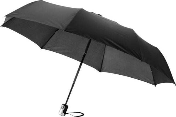 21,5” Alex-sateenvarjo, taitettava, automaattinen - Musta - Suomen Brodeeraus