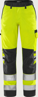 High vis Green housut naisten LK 2 2642 GPLU Neonkeltainen/Musta