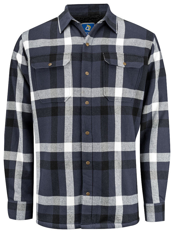 5213 Lined Flannel Shirt Navy 2XL - Suomen Brodeeraus