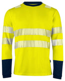 6014 TSHIRT L.S HI VIZ Yellow - Suomen Brodeeraus