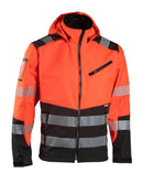 Safety softshell jacket, white-red