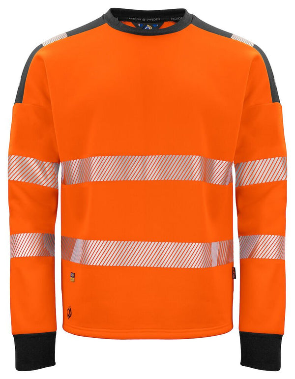 6108 SWEATSHIRT HI VIZ Orange/blck - Suomen Brodeeraus