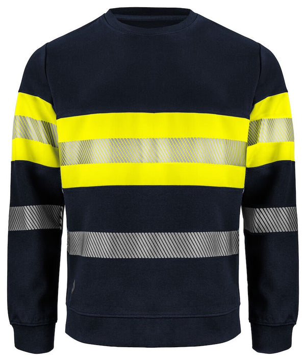 6129 SWEATSHIRT HI VIZ Yellow - Suomen Brodeeraus