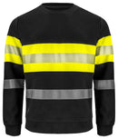 6129 SWEATSHIRT HI VIZ Yellow/Bl - Suomen Brodeeraus