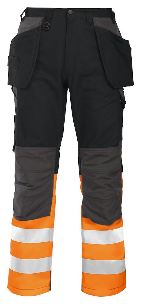 6522 PANTS HV CL1 Orange/black - Suomen Brodeeraus