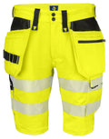 6575 SHORTS STRETCH EN ISO 20471 CLA Yellow/Bl - Suomen Brodeeraus