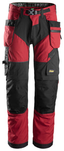 FLEXIWORK+, WORK TROUSERS Red/black