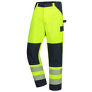 Nitras 7571 HiVis vyötäröhousu, kelta-sini