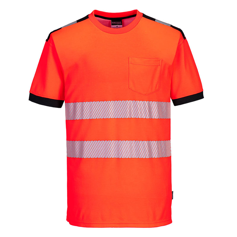 T181 Hi-Vis Vision T-shirt red-black