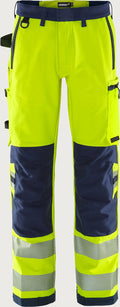 High vis Green stretch trousers class 2 2645 GSTP Neon yellow/Navy blue