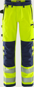High vis Green stretch trousers class 2 2645 GSTP Neon yellow/Navy blue