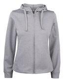Basic Active Hoody FZ Ladies Grey Mel - Suomen Brodeeraus