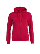 BASIC HOODY FULL ZIP LADY RED - Suomen Brodeeraus