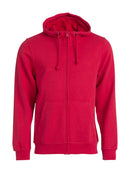 BASIC HOODY FULL ZIP RED - Suomen Brodeeraus