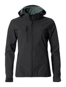 Basic Hoody Softshell jacket Ladies Black - Suomen Brodeeraus