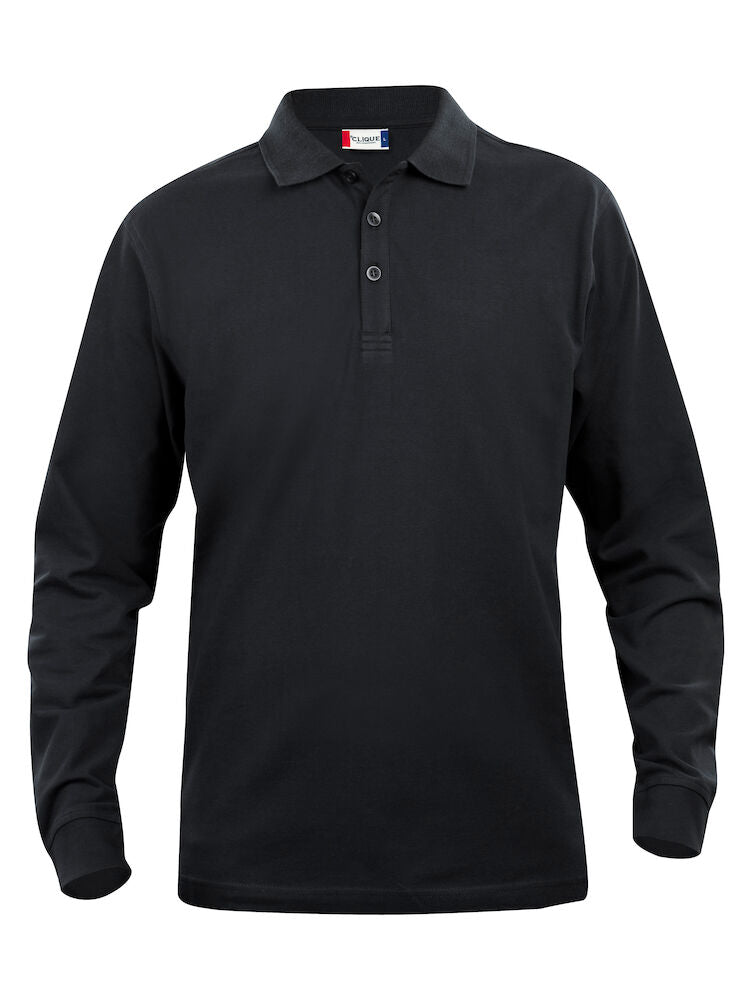 Basic Polo L/S Junior Black 90/100 - Suomen Brodeeraus