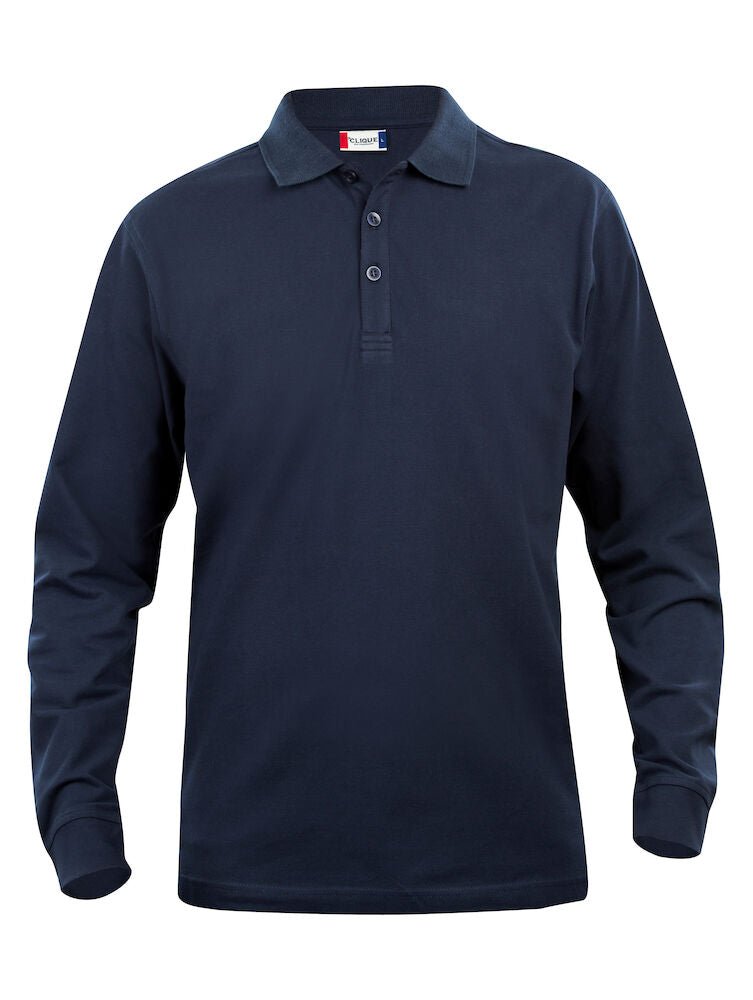 Basic Polo L/S Junior Dark navy 90/100 - Suomen Brodeeraus