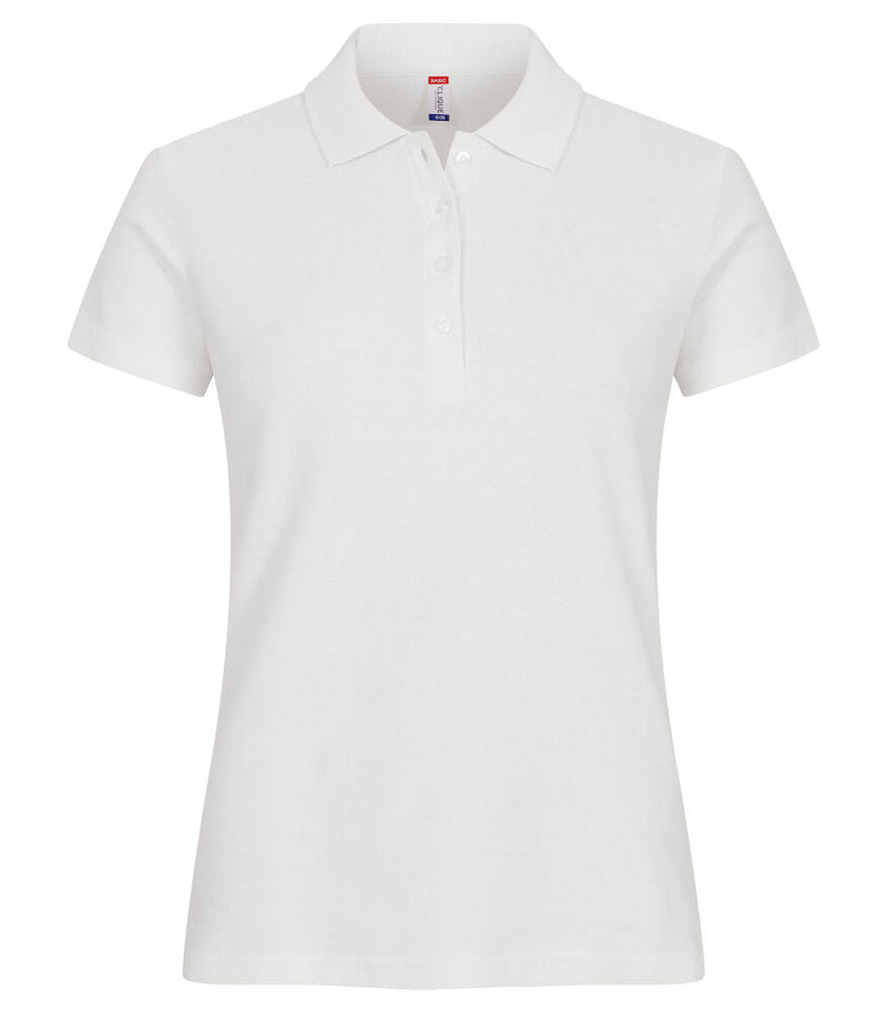 Basic Polo women Offwhite - Suomen Brodeeraus