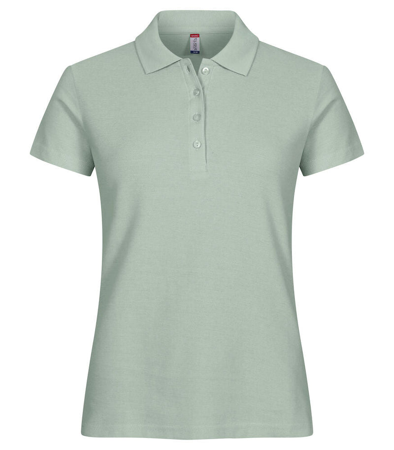 Basic Polo women Sage green - Suomen Brodeeraus