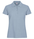 Basic Polo women Soft blue - Suomen Brodeeraus