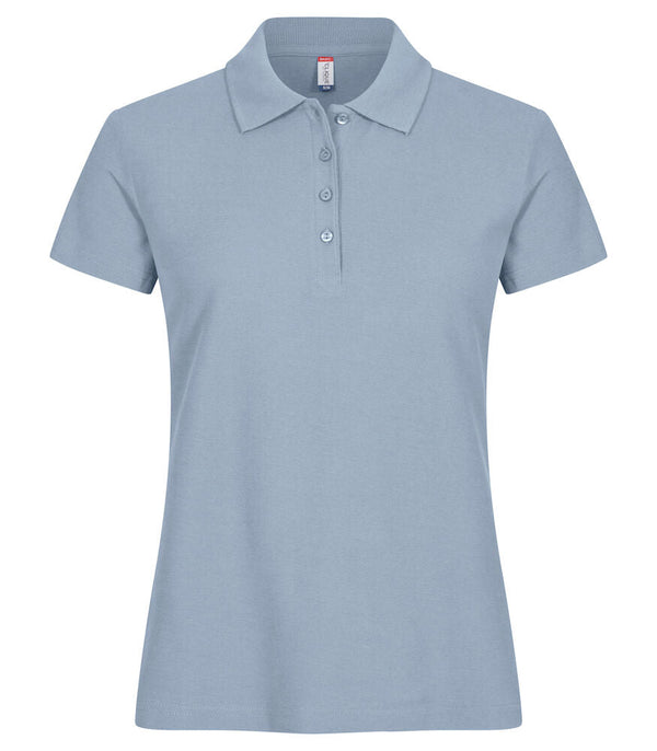 Basic Polo women Soft blue - Suomen Brodeeraus