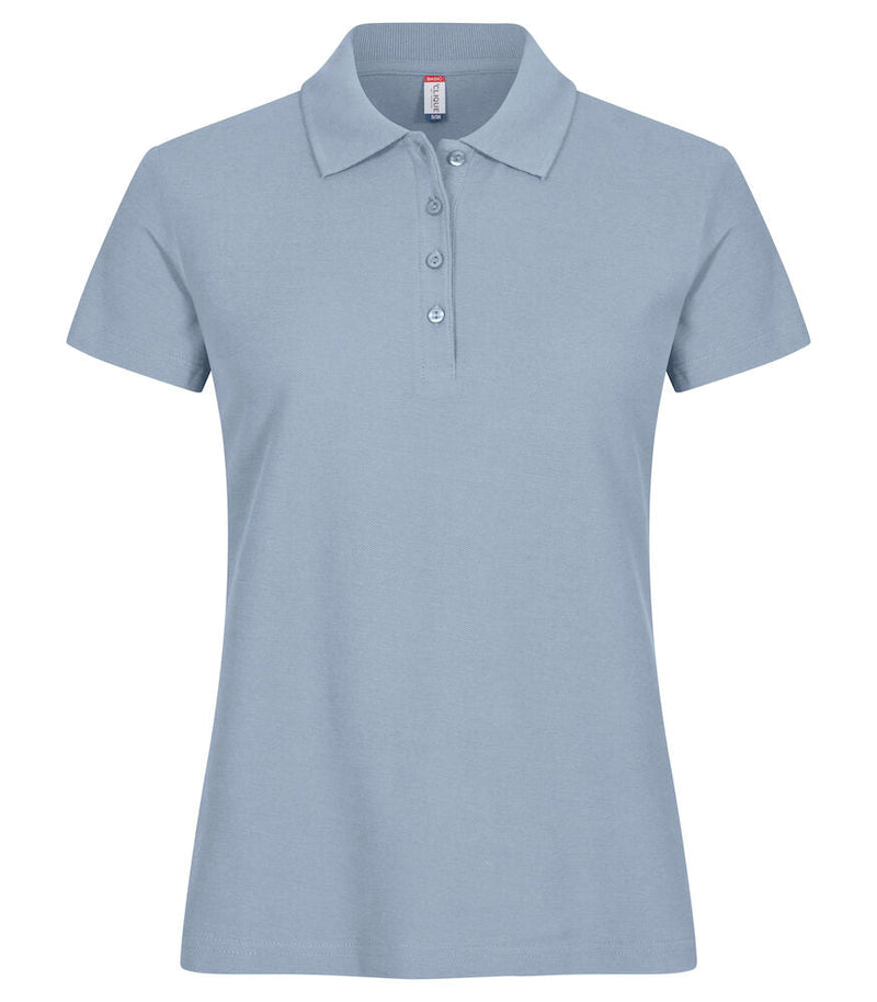 Basic Polo women Soft blue - Suomen Brodeeraus