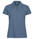 Basic Polo women Steel blue - Suomen Brodeeraus